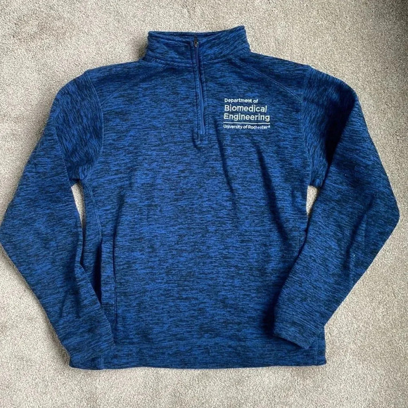 University of Rochester Biomedical Engineering Black Blue Quarter Zip Size Small - Picture 1 of 11